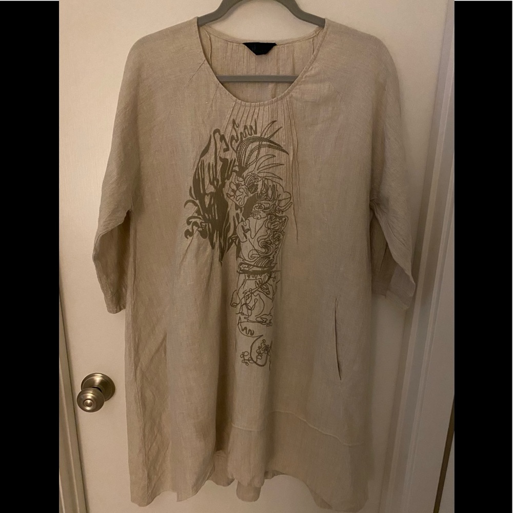 Peacock flax linen dress tunic